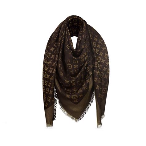 louis vuitton brown monogram silk scarf|louis vuitton scarf monogram shawl.